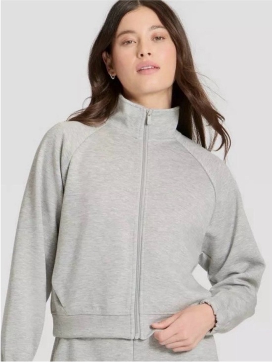 all in motion Tops - All In Motion Women's Airy Sleek Full Zip Jacket - Heather Grey new